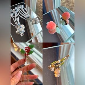 Chinese Traditional style Hair Clips and Hair Pins -New- Natural Stones & Pearls